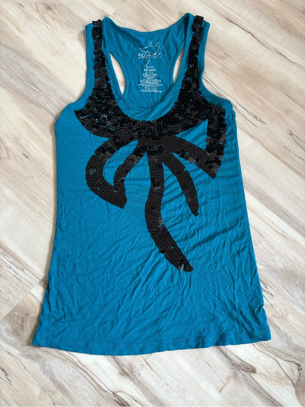 Max Azria And Miley Cyrus Teal Sequin Tank